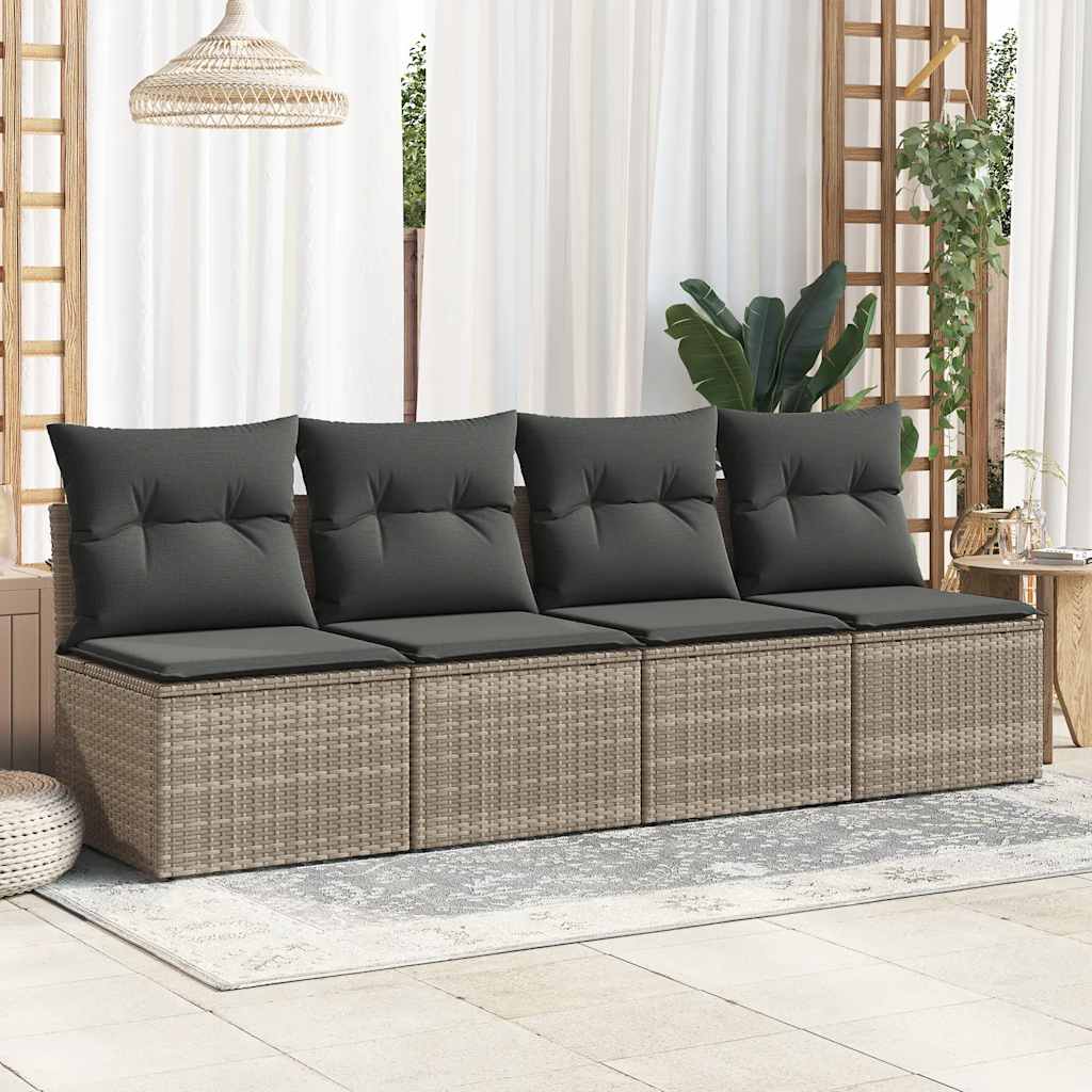 2-delige Loungeset met kussens poly rattan acacia grijs is nu te koop bij PeponiXL, paradijselijk wonen!