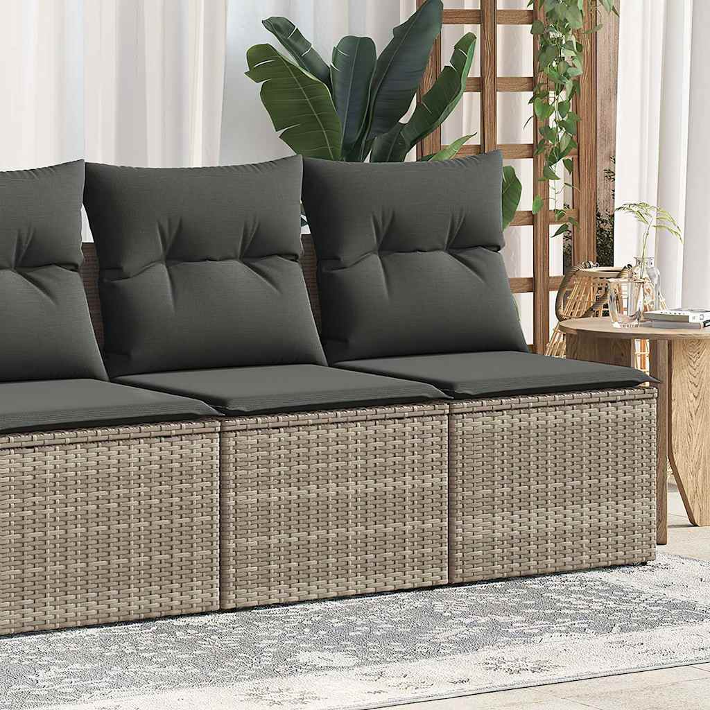 2-delige Loungeset met kussens poly rattan acacia grijs is nu te koop bij PeponiXL, paradijselijk wonen!