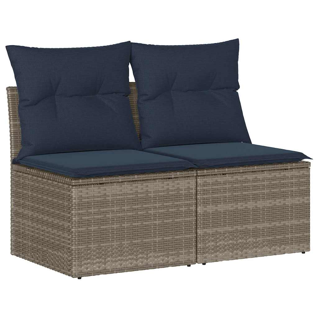 2-delige Loungeset met kussens poly rattan acacia grijs is nu te koop bij PeponiXL, paradijselijk wonen!