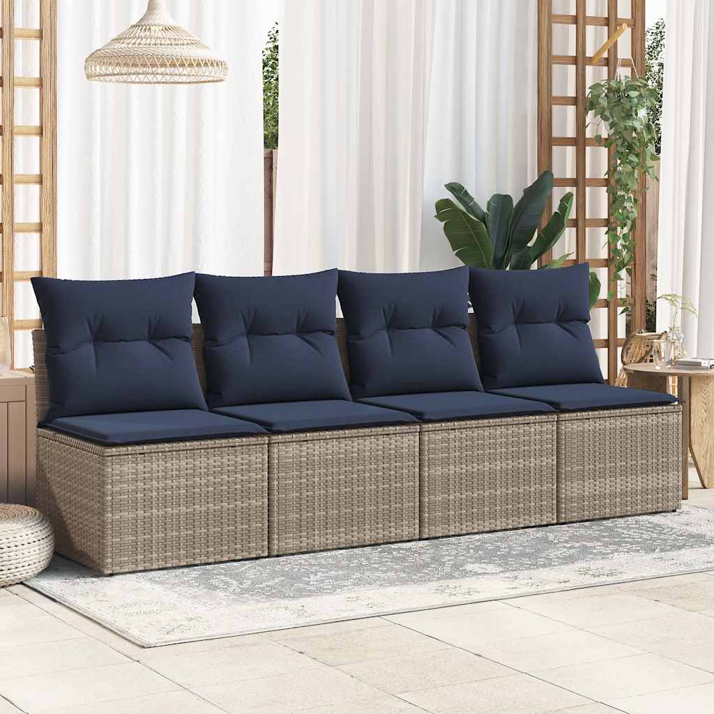 2-delige Loungeset met kussens poly rattan acacia grijs is nu te koop bij PeponiXL, paradijselijk wonen!