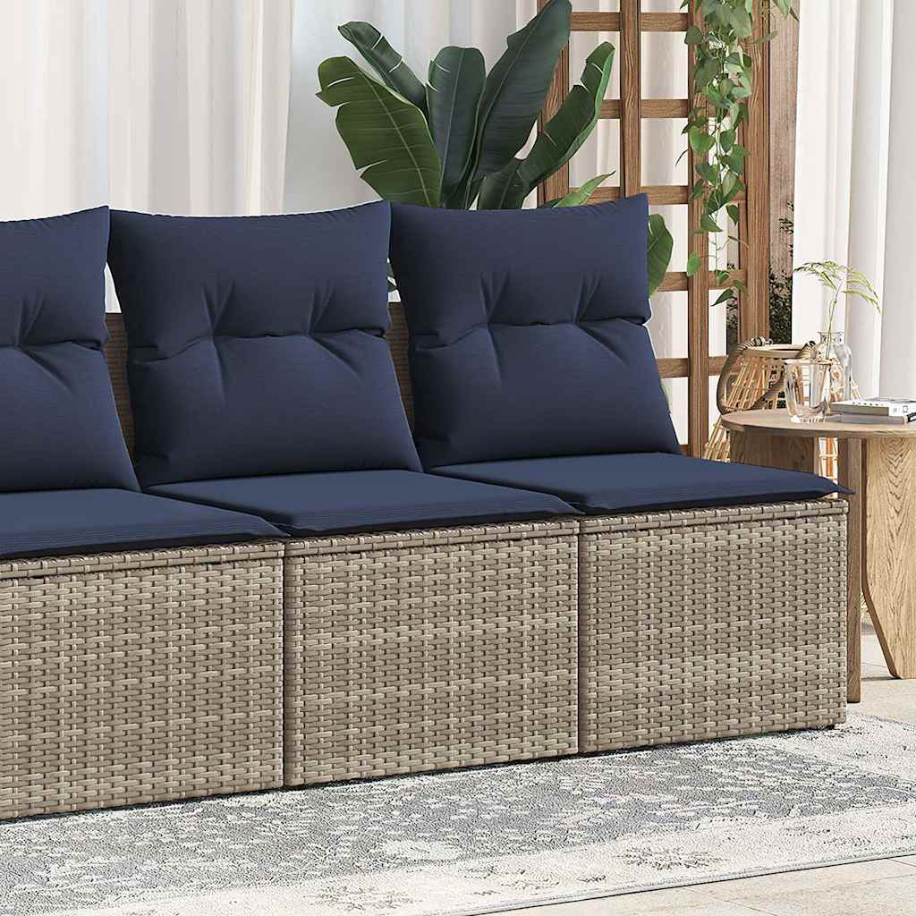 2-delige Loungeset met kussens poly rattan acacia grijs is nu te koop bij PeponiXL, paradijselijk wonen!
