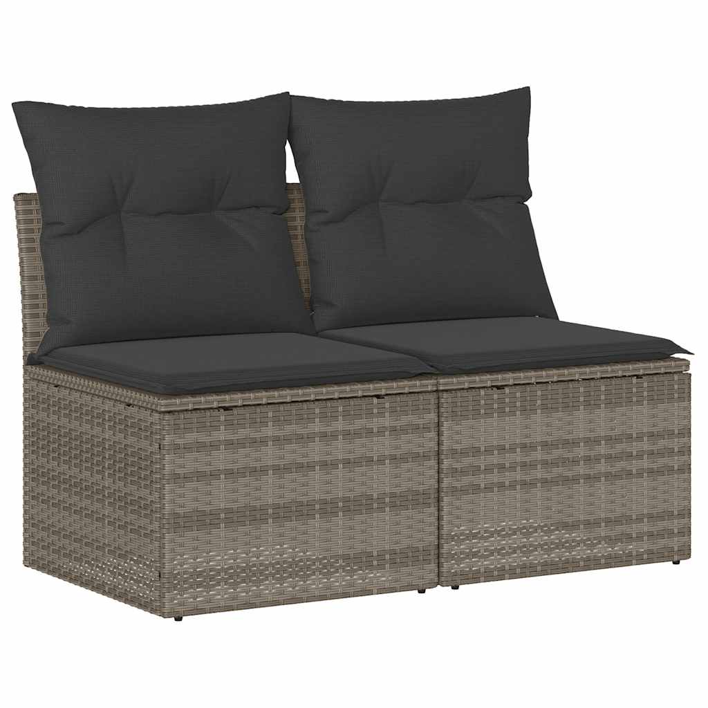 2-delige Loungeset met kussens poly rattan acacia lichtgrijs is nu te koop bij PeponiXL, paradijselijk wonen!