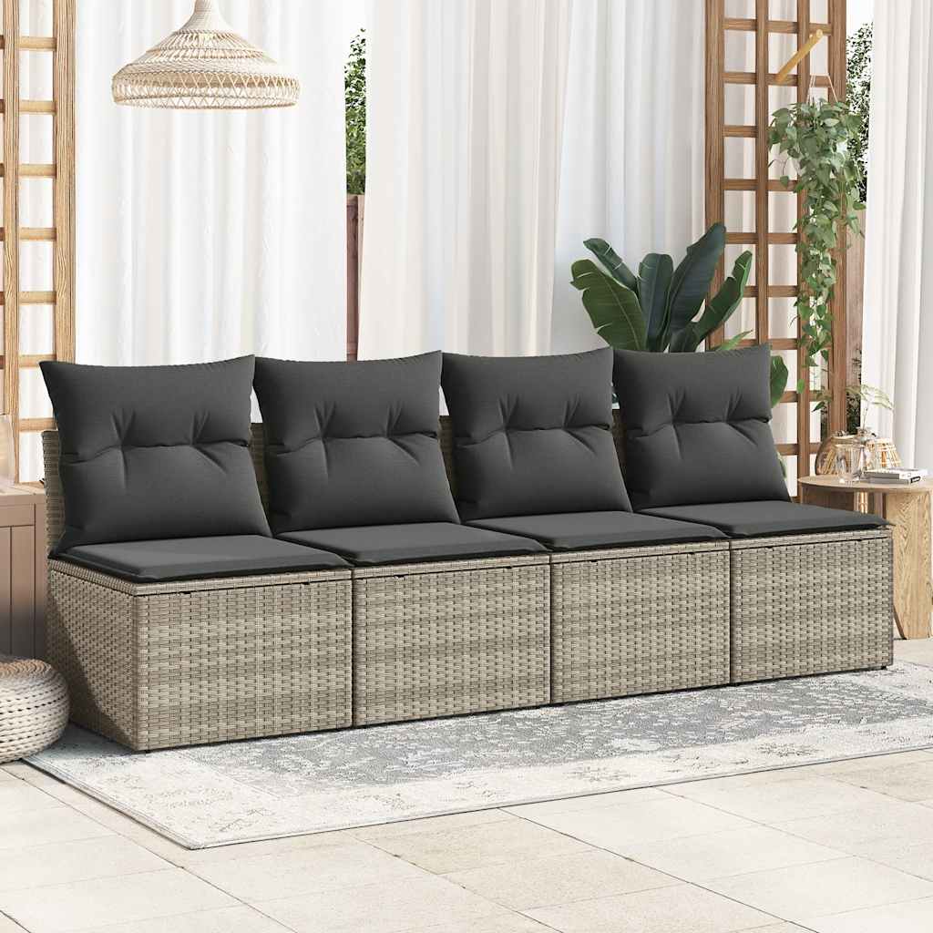 2-delige Loungeset met kussens poly rattan acacia lichtgrijs is nu te koop bij PeponiXL, paradijselijk wonen!