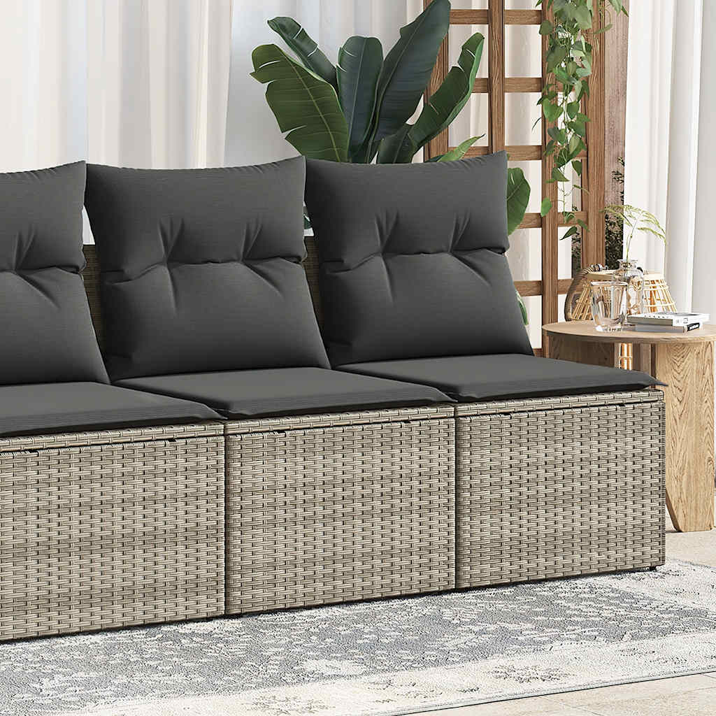 2-delige Loungeset met kussens poly rattan acacia lichtgrijs is nu te koop bij PeponiXL, paradijselijk wonen!