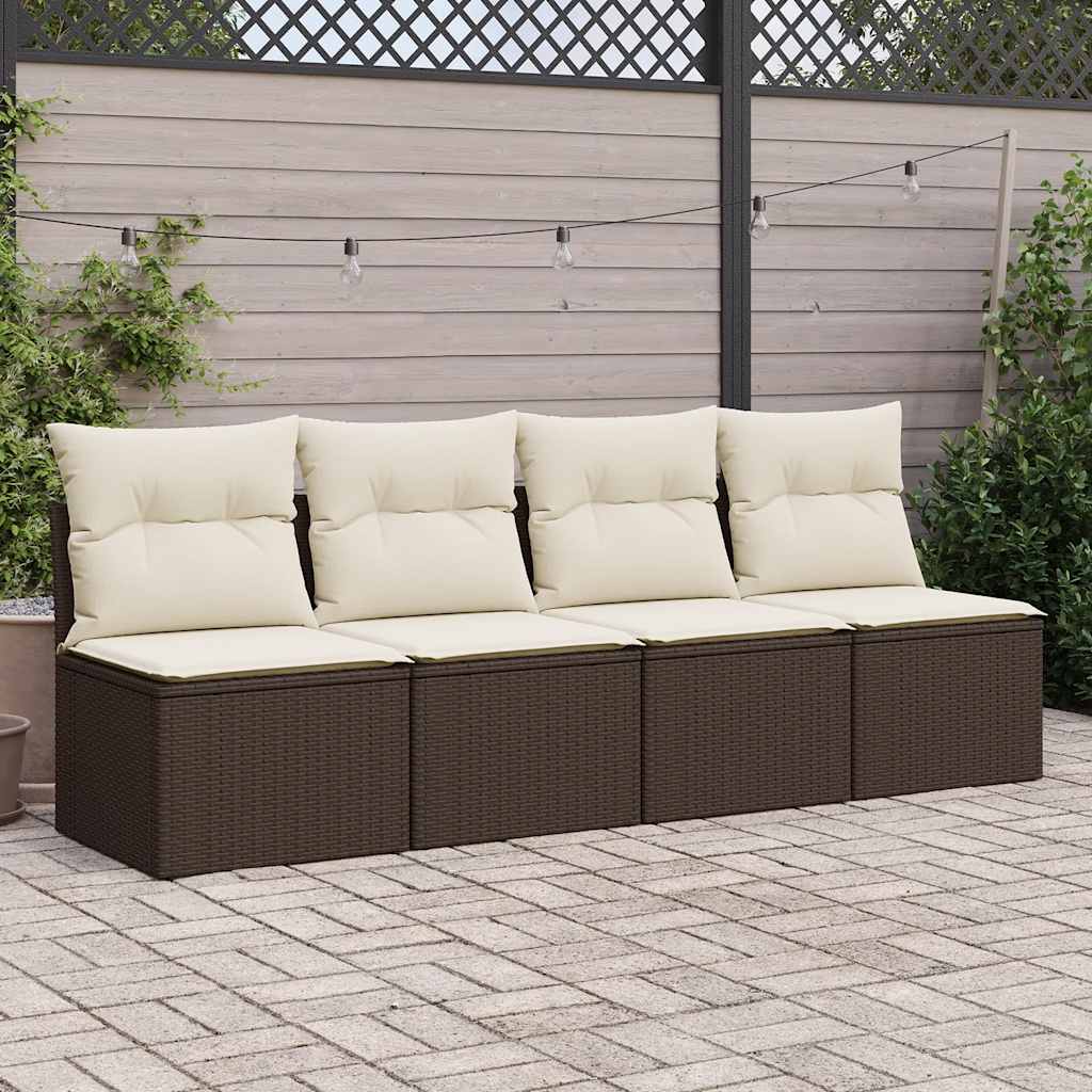 2-delige Loungeset met kussens poly rattan acacia bruin is nu te koop bij PeponiXL, paradijselijk wonen!