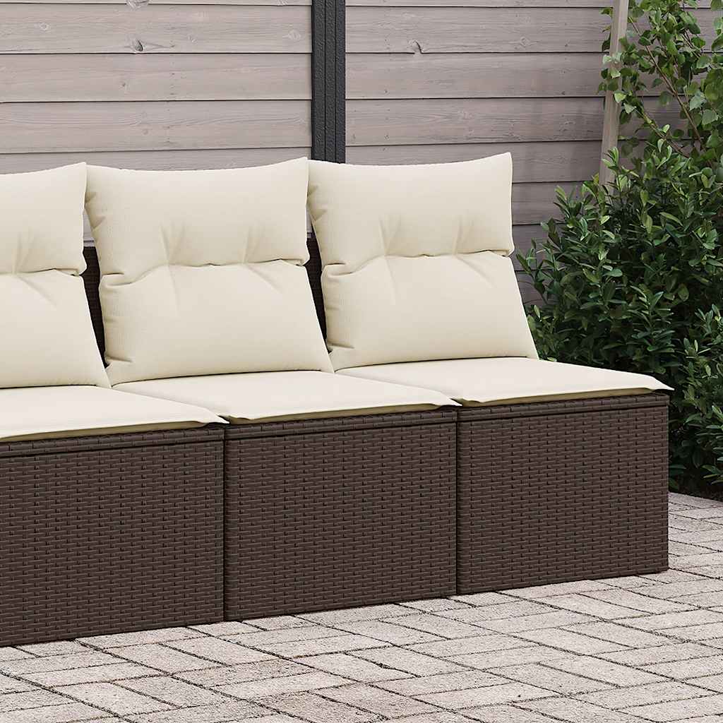 2-delige Loungeset met kussens poly rattan acacia bruin is nu te koop bij PeponiXL, paradijselijk wonen!