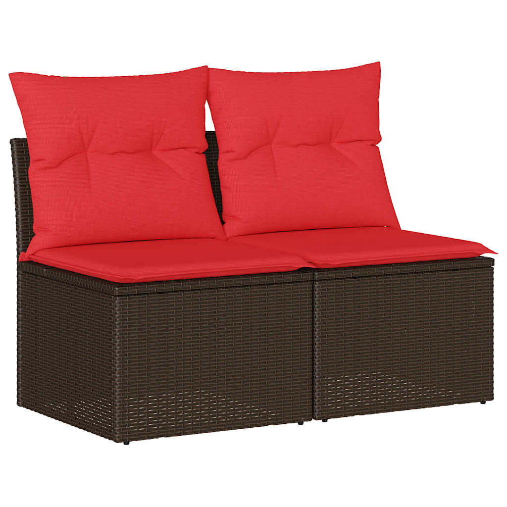 2-delige Loungeset met kussens poly rattan acacia bruin is nu te koop bij PeponiXL, paradijselijk wonen!