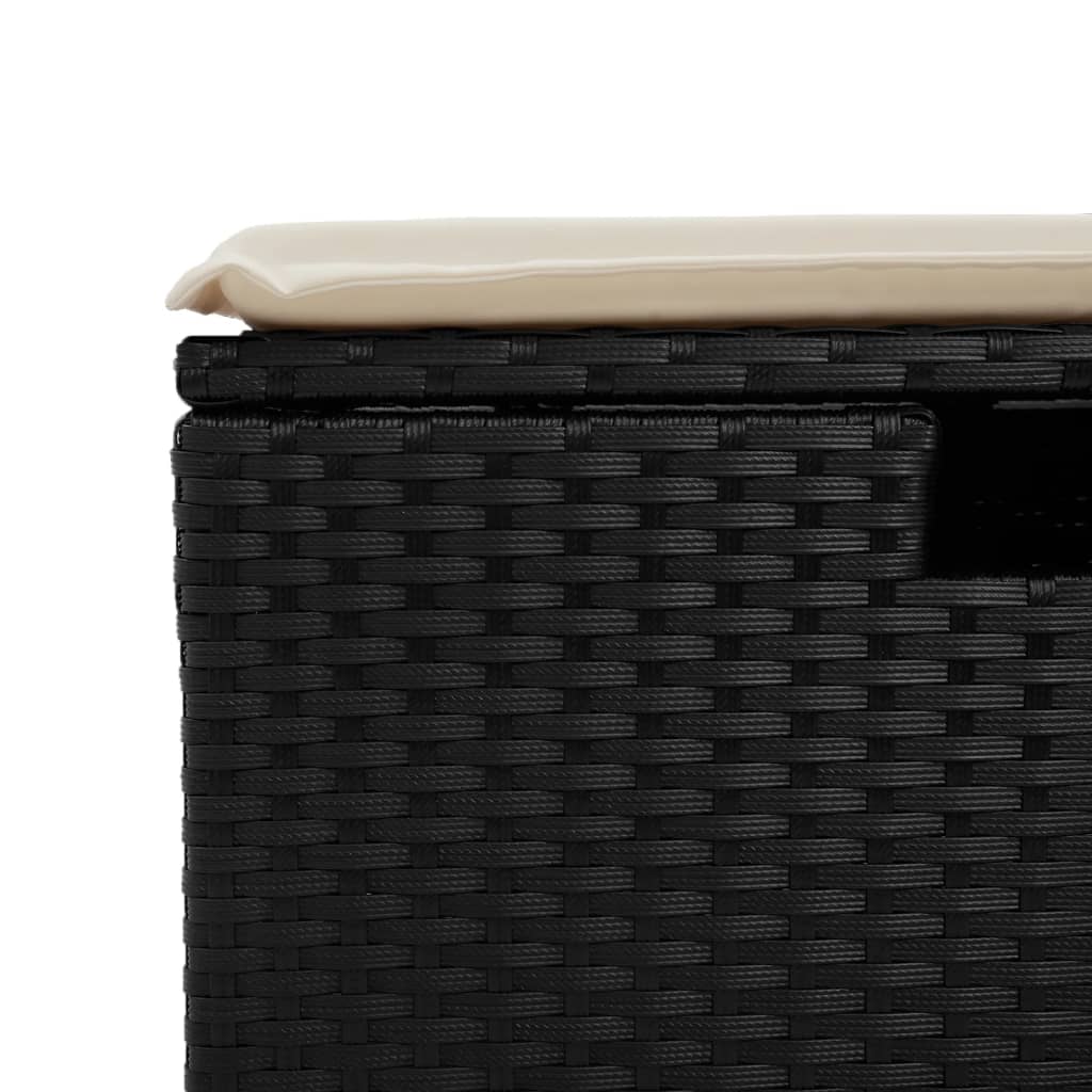 8-delige Loungeset met kussens poly rattan zwart is nu te koop bij PeponiXL, paradijselijk wonen!