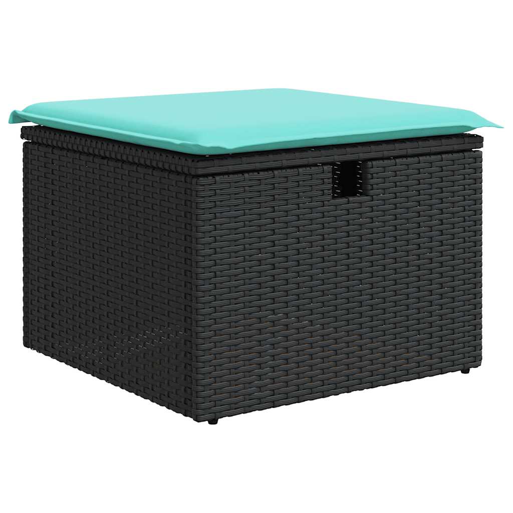 6-delige Loungeset met kussens poly rattan zwart is nu te koop bij PeponiXL, paradijselijk wonen!