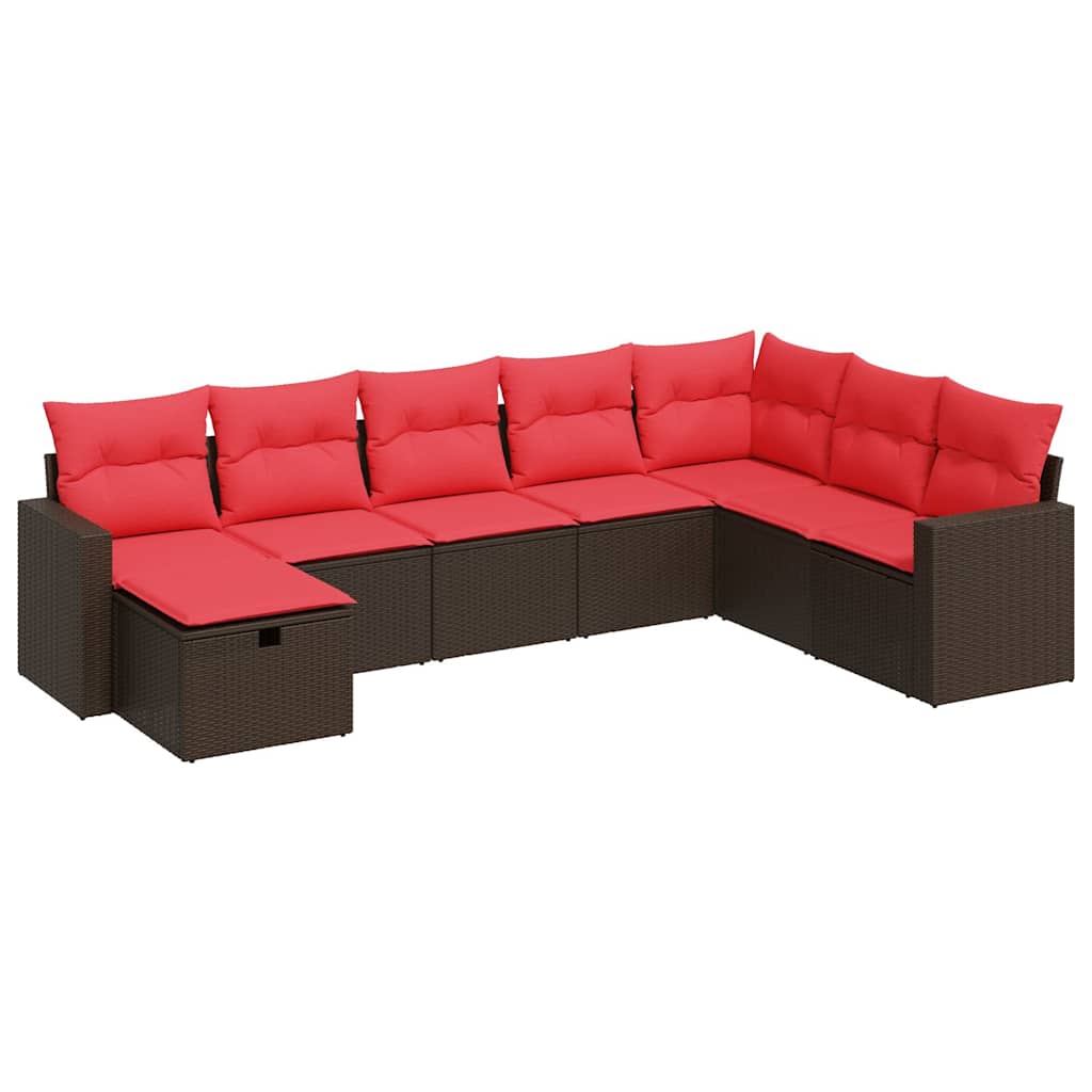 8-delige Loungeset met kussens poly rattan bruin is nu te koop bij PeponiXL, paradijselijk wonen!