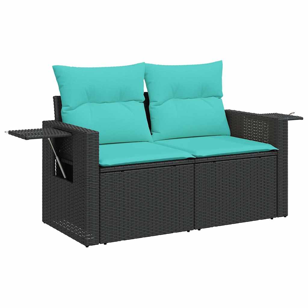 7-delige Loungeset met kussens poly rattan zwart is nu te koop bij PeponiXL, paradijselijk wonen!
