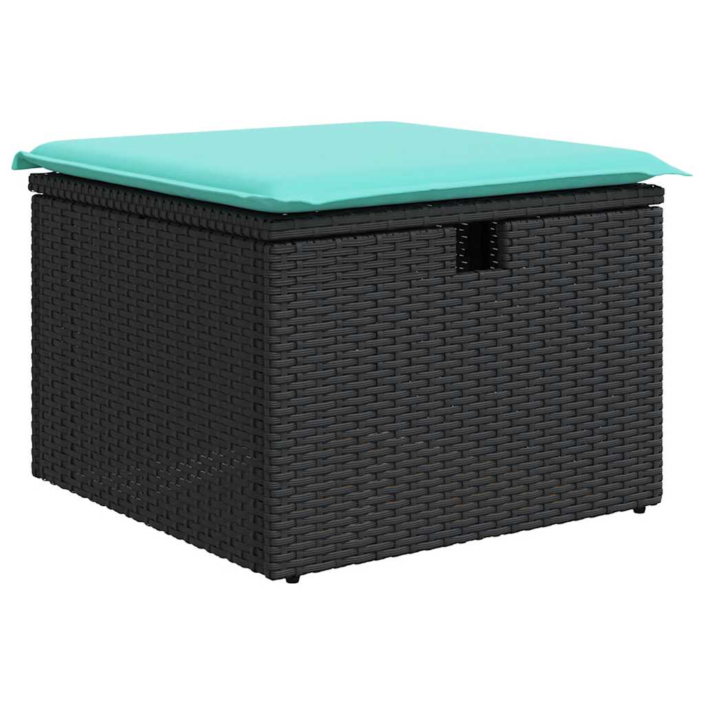 7-delige Loungeset met kussens poly rattan zwart is nu te koop bij PeponiXL, paradijselijk wonen!