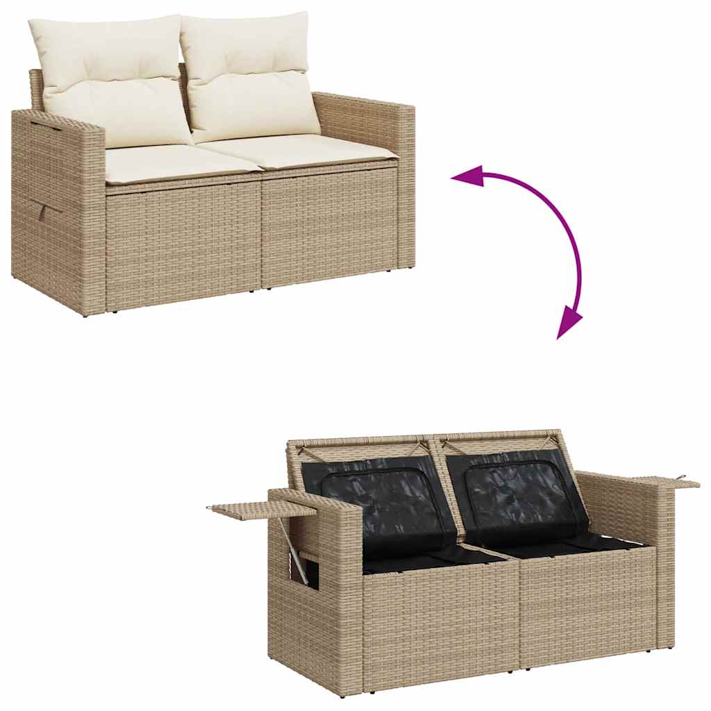 7-delige Loungeset met kussens poly rattan beige is nu te koop bij PeponiXL, paradijselijk wonen!