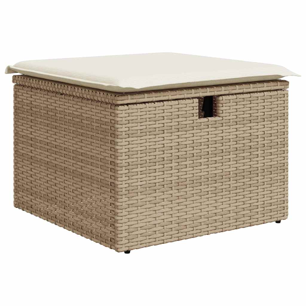 7-delige Loungeset met kussens poly rattan beige is nu te koop bij PeponiXL, paradijselijk wonen!
