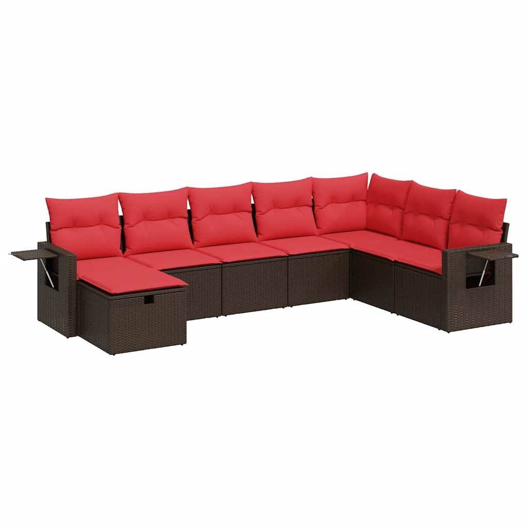 8-delige Loungeset met kussens poly rattan bruin is nu te koop bij PeponiXL, paradijselijk wonen!