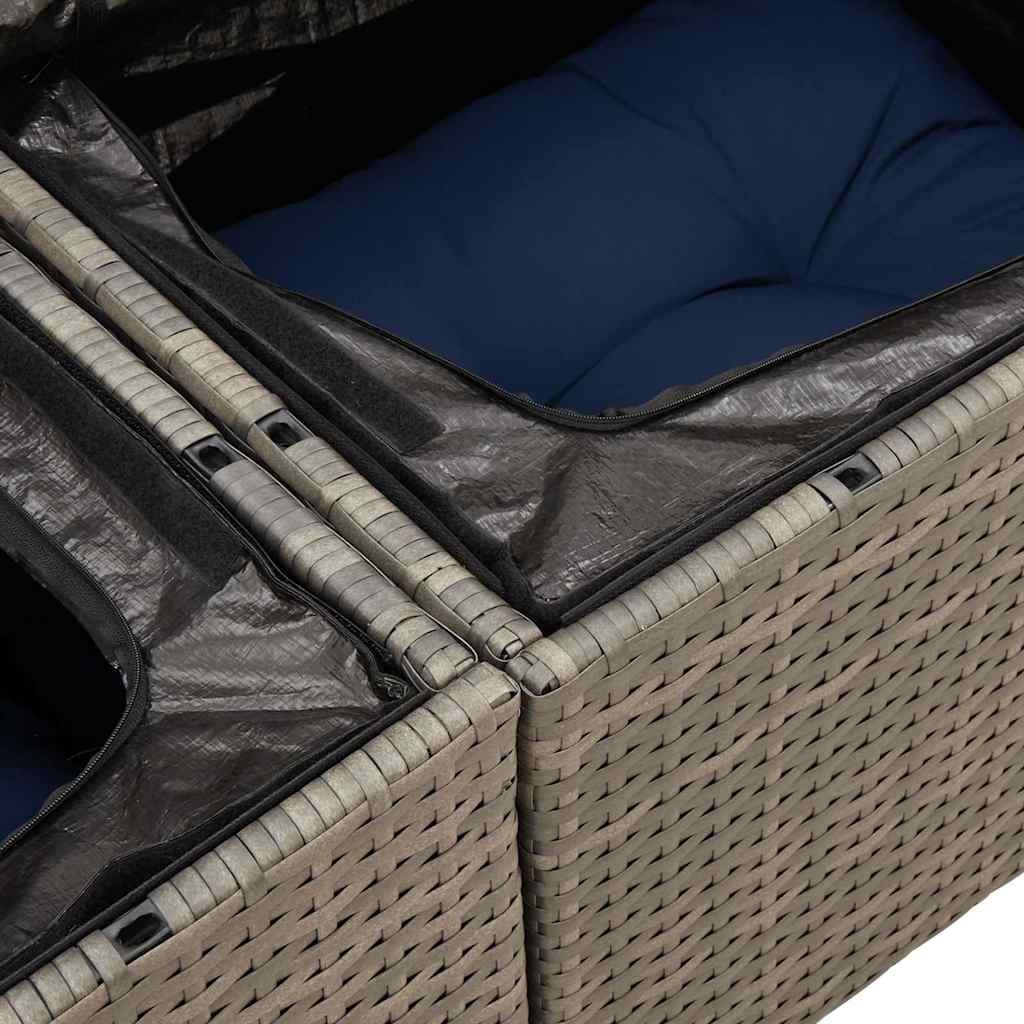 4-delige Loungeset met kussens poly rattan zwart is nu te koop bij PeponiXL, paradijselijk wonen!