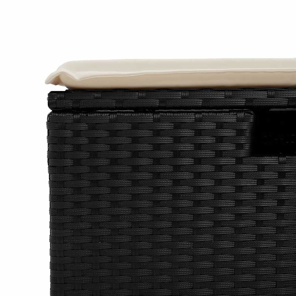 4-delige Loungeset met kussens poly rattan zwart is nu te koop bij PeponiXL, paradijselijk wonen!