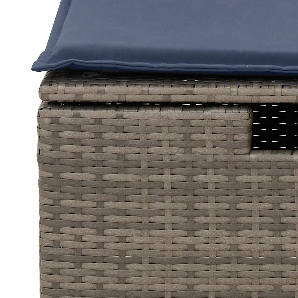 5-delige Loungeset met kussens poly rattan grijs is nu te koop bij PeponiXL, paradijselijk wonen!