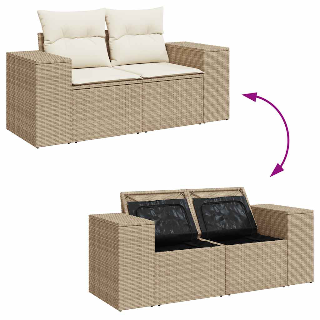 6-delige Loungeset met kussens poly rattan beige is nu te koop bij PeponiXL, paradijselijk wonen!