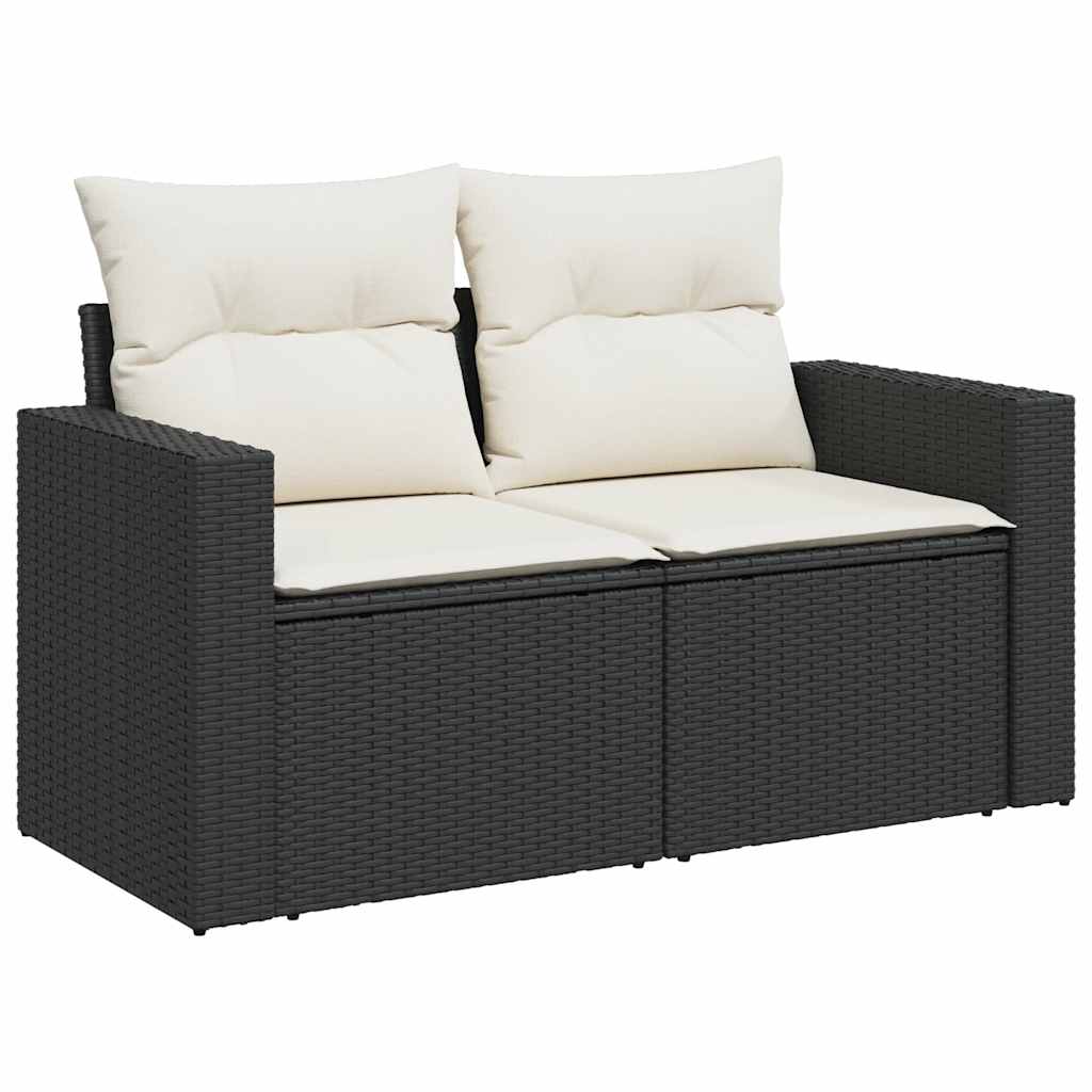 9-delige Loungeset met kussens poly rattan zwart is nu te koop bij PeponiXL, paradijselijk wonen!