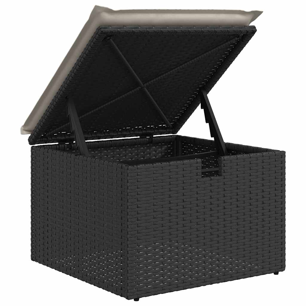 6-delige Loungeset met kussens poly rattan zwart is nu te koop bij PeponiXL, paradijselijk wonen!