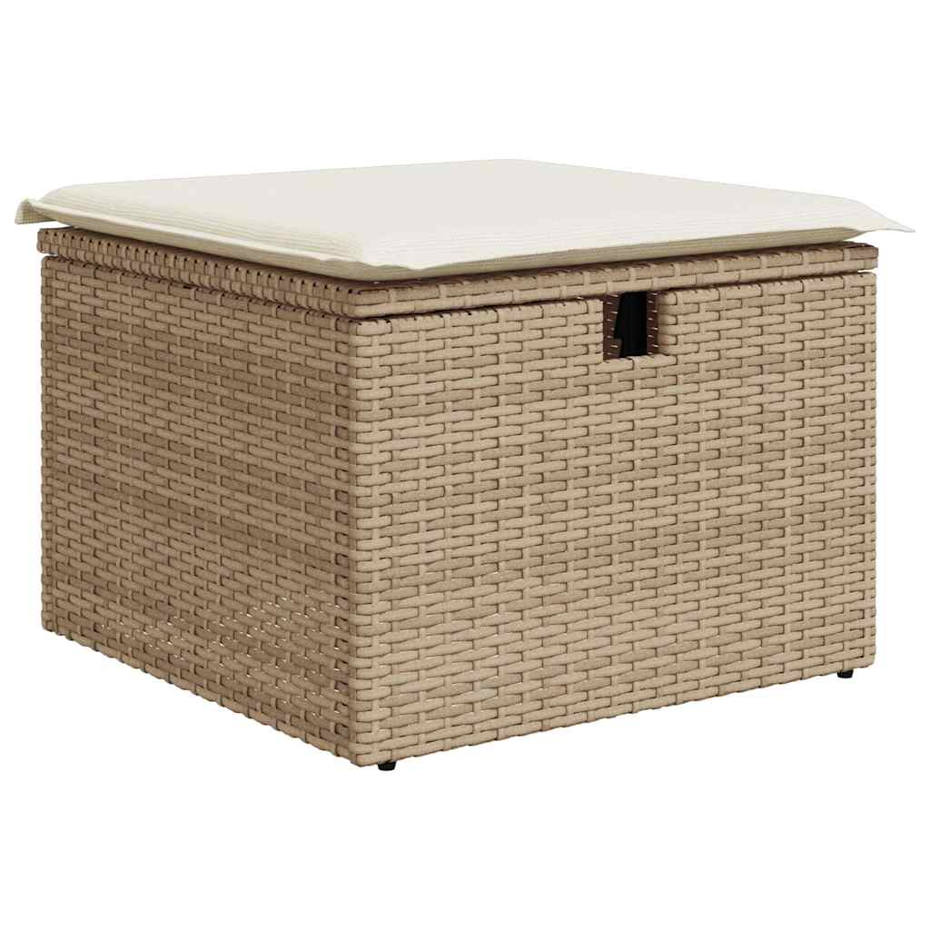 4-delige Loungeset met kussens poly rattan beige is nu te koop bij PeponiXL, paradijselijk wonen!