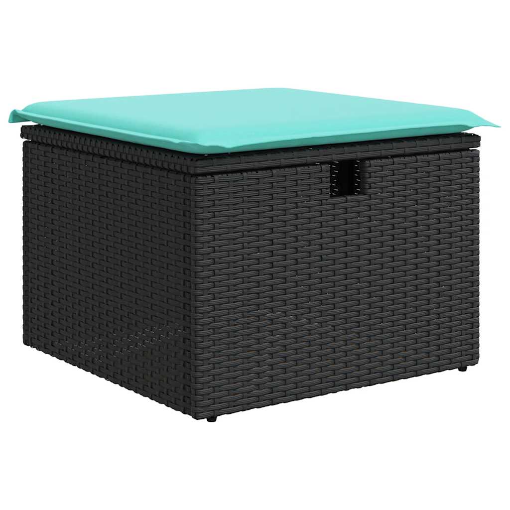 7-delige Loungeset met kussens poly rattan zwart is nu te koop bij PeponiXL, paradijselijk wonen!