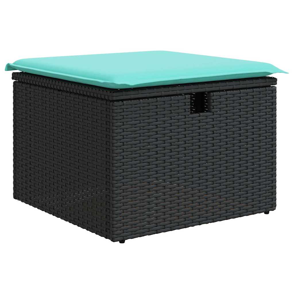 5-delige Loungeset met kussens poly rattan zwart is nu te koop bij PeponiXL, paradijselijk wonen!