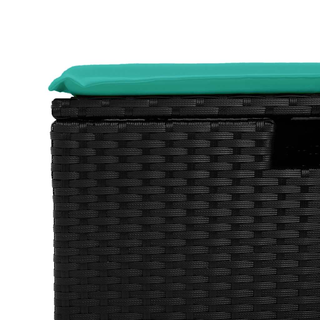 5-delige Loungeset met kussens poly rattan zwart is nu te koop bij PeponiXL, paradijselijk wonen!
