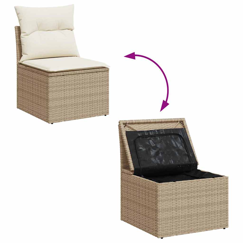 8-delige Loungeset met kussens poly rattan beige is nu te koop bij PeponiXL, paradijselijk wonen!