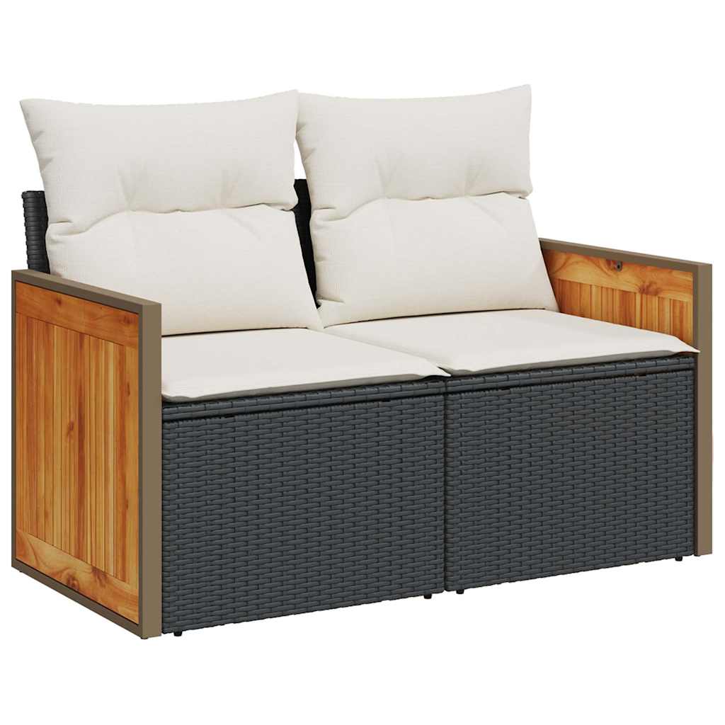 6-delige Loungeset met kussens poly rattan zwart is nu te koop bij PeponiXL, paradijselijk wonen!