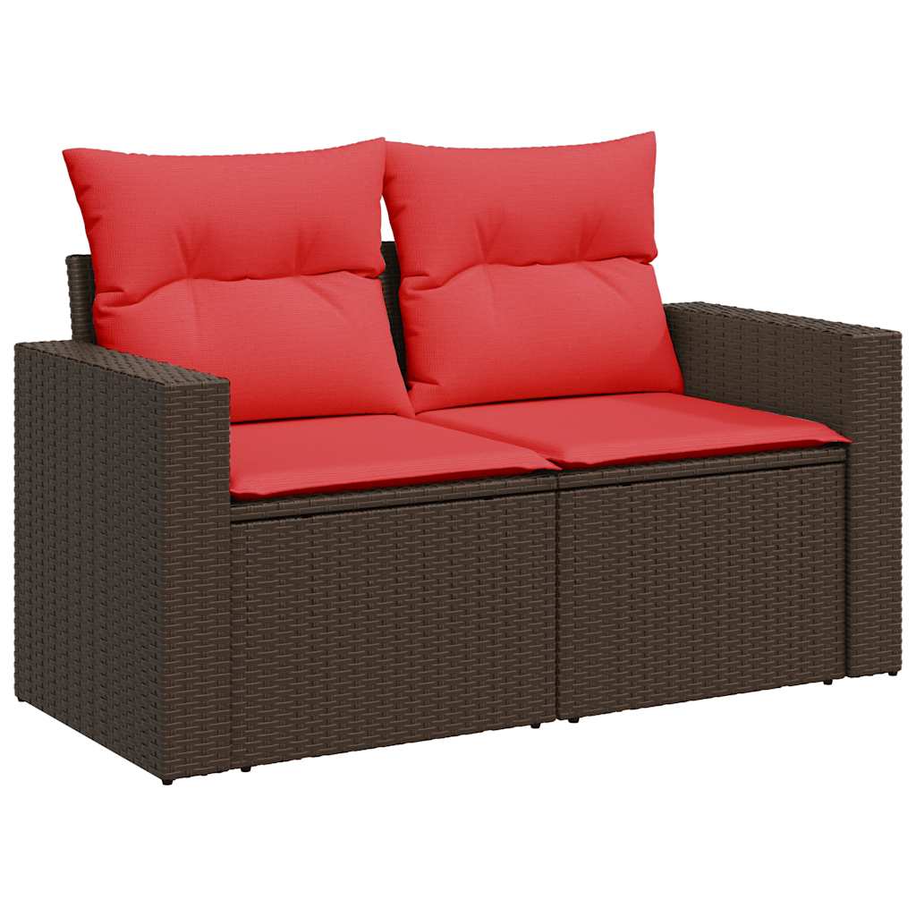 10-delige Loungeset met kussens poly rattan bruin is nu te koop bij PeponiXL, paradijselijk wonen!