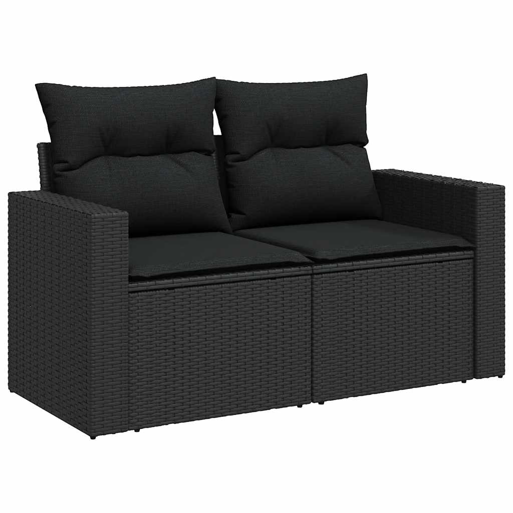 11-delige Loungeset met kussens poly rattan zwart is nu te koop bij PeponiXL, paradijselijk wonen!