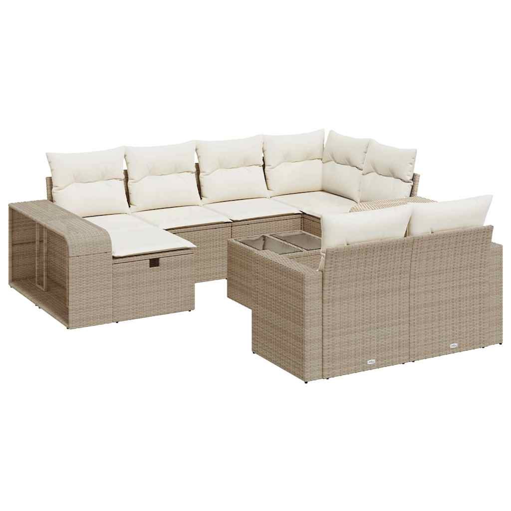 11-delige Tuinset met kussens poly rattan beige is nu te koop bij PeponiXL, paradijselijk wonen!