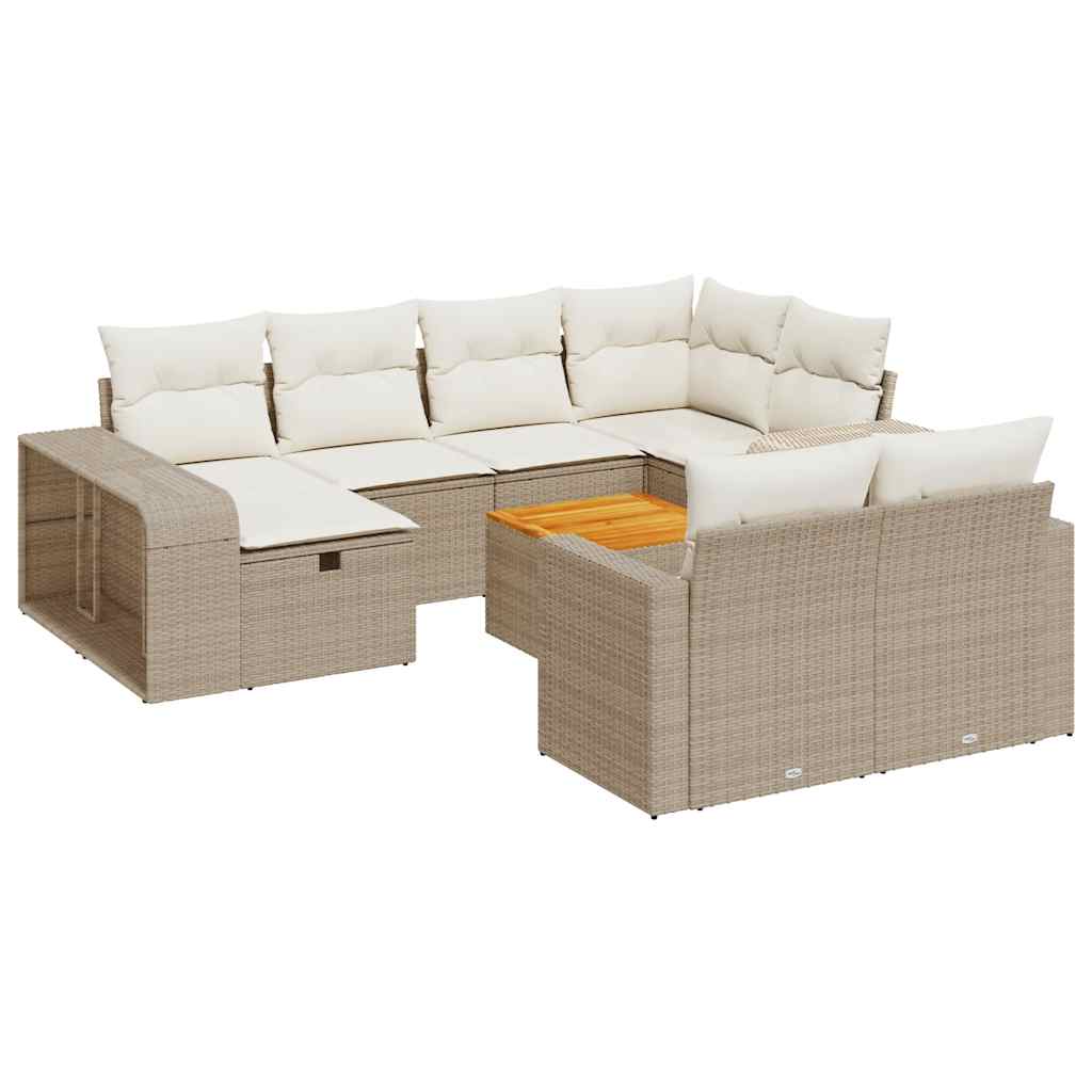 11-delige Tuinset met kussens poly rattan beige is nu te koop bij PeponiXL, paradijselijk wonen!