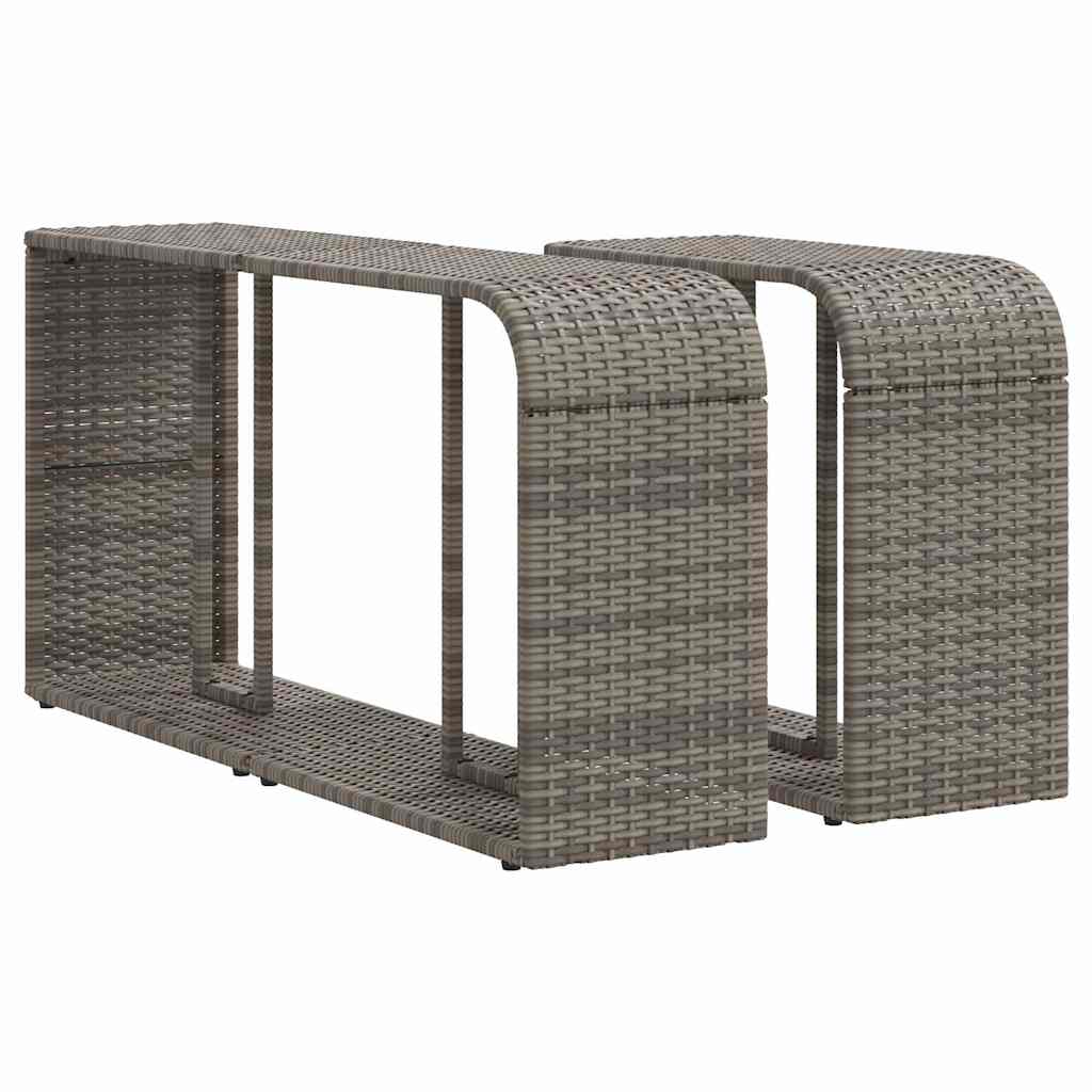 11-delige Loungeset met kussens poly rattan grijs