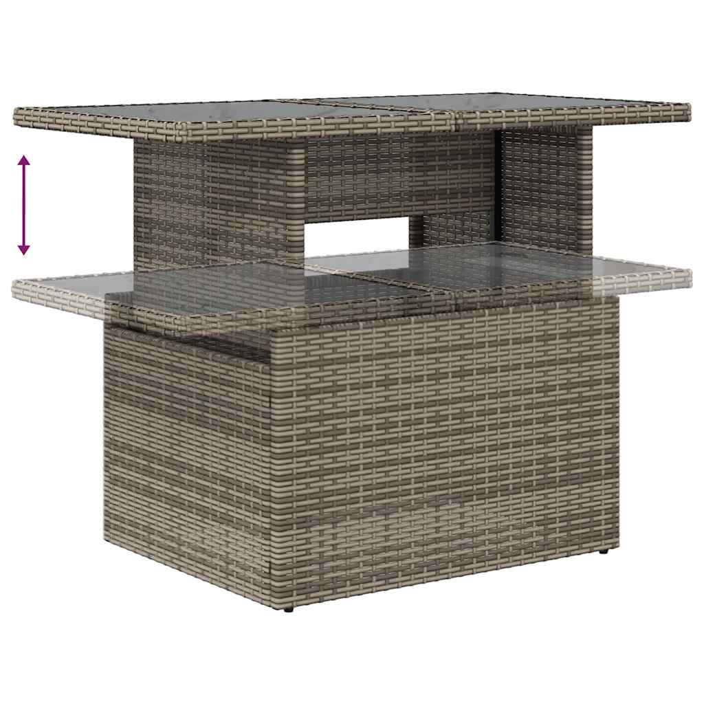 6-delige Loungeset met kussens poly rattan acacia grijs is nu te koop bij PeponiXL, paradijselijk wonen!