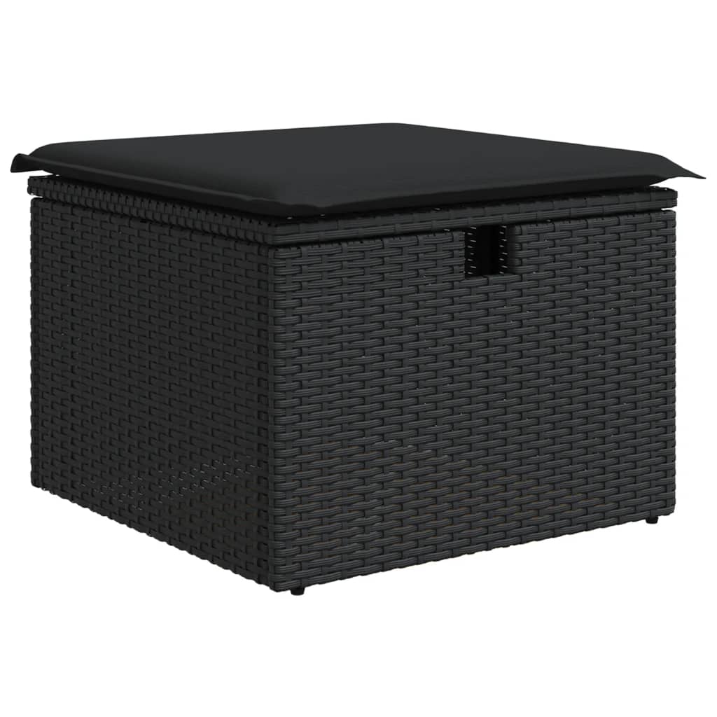6-delige Loungeset met kussens poly rattan zwart is nu te koop bij PeponiXL, paradijselijk wonen!