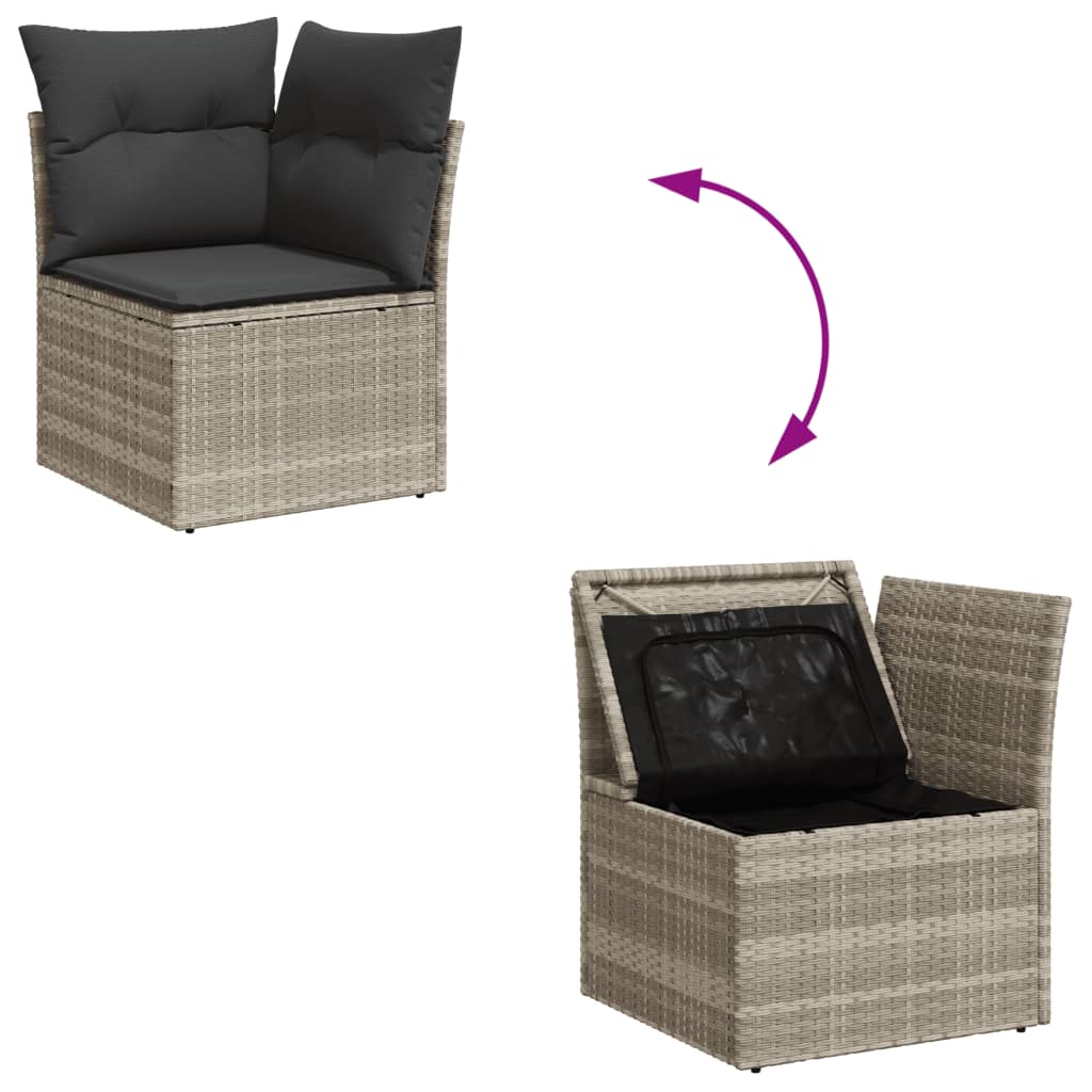 6-delige Loungeset met kussens poly rattan lichtgrijs is nu te koop bij PeponiXL, paradijselijk wonen!