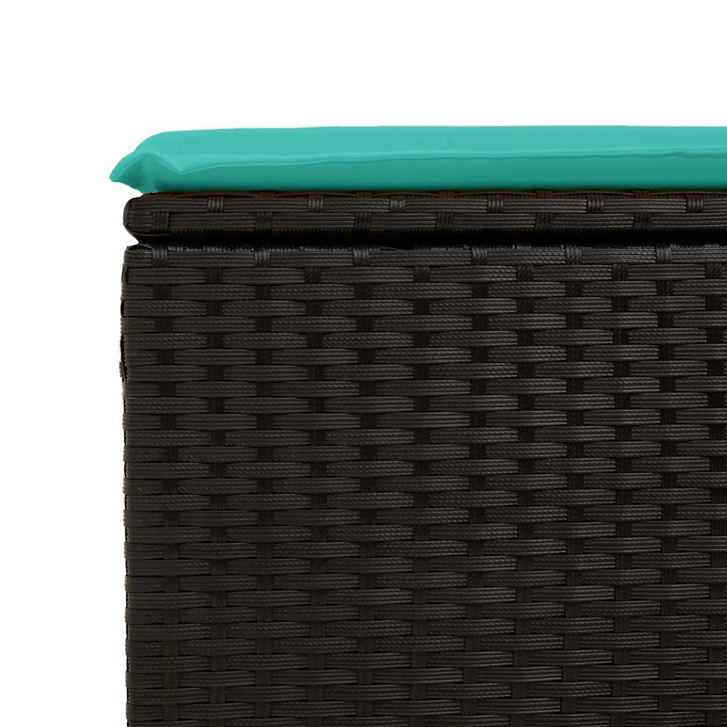 7-delige Loungeset met kussens poly rattan acacia zwart is nu te koop bij PeponiXL, paradijselijk wonen!
