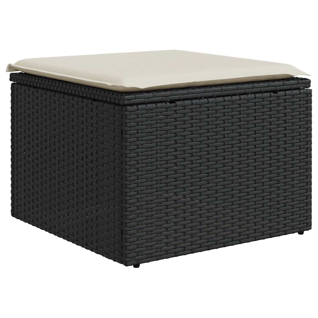 9-delige Loungeset met kussens poly rattan zwart is nu te koop bij PeponiXL, paradijselijk wonen!
