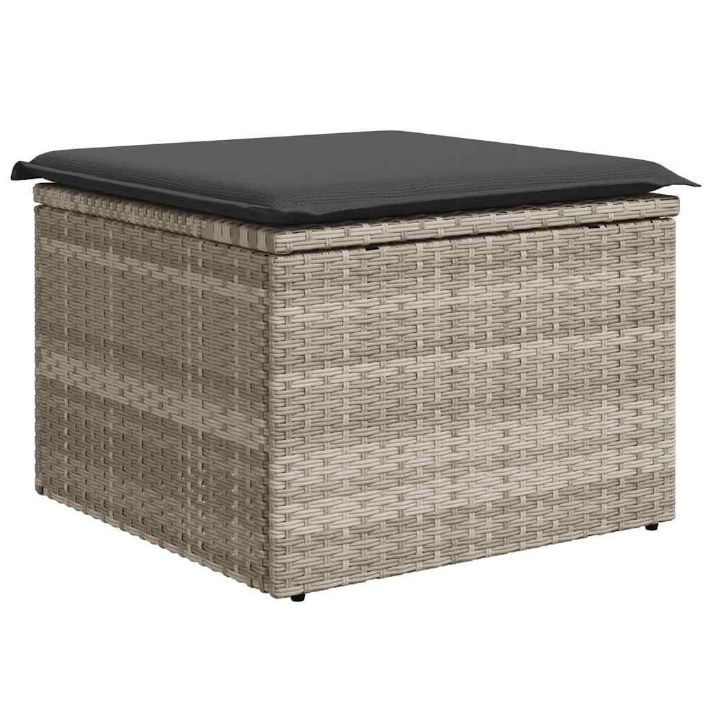 9-delige Loungeset met kussens poly rattan lichtgrijs is nu te koop bij PeponiXL, paradijselijk wonen!