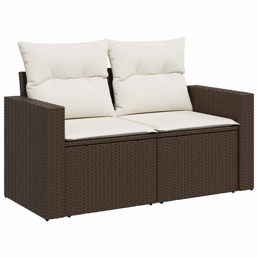 5-delige Loungeset met kussens poly rattan bruin is nu te koop bij PeponiXL, paradijselijk wonen!