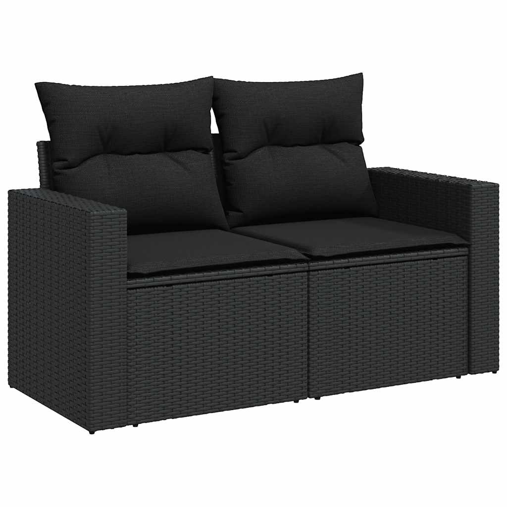 6-delige Loungeset met kussens poly rattan zwart is nu te koop bij PeponiXL, paradijselijk wonen!