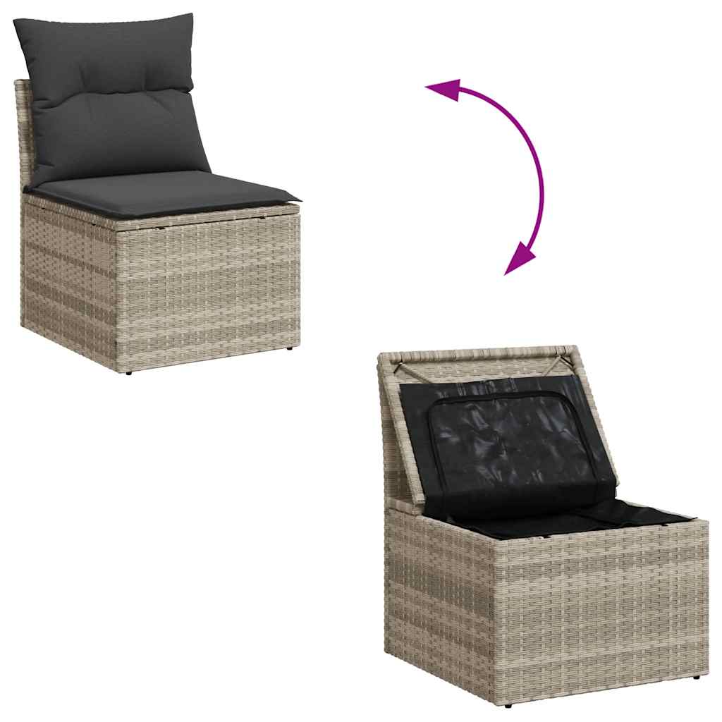 8-delige Loungeset met kussens poly rattan lichtgrijs is nu te koop bij PeponiXL, paradijselijk wonen!