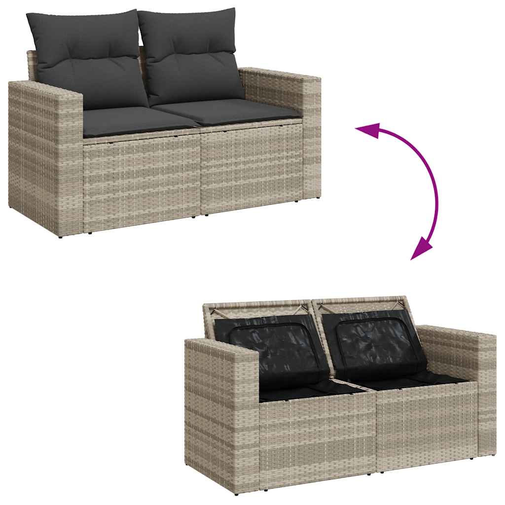 8-delige Loungeset met kussens poly rattan lichtgrijs is nu te koop bij PeponiXL, paradijselijk wonen!