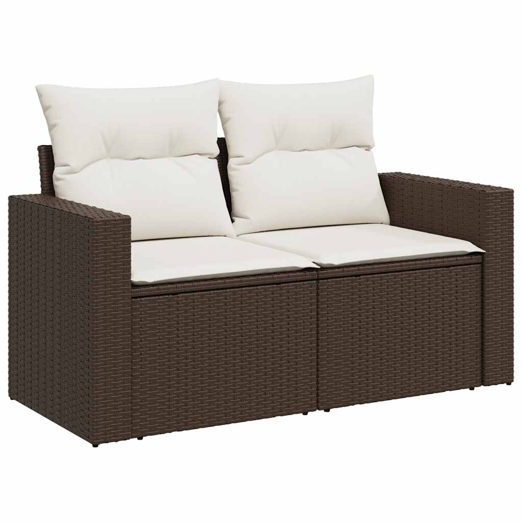 5-delige Loungeset met kussens poly rattan bruin is nu te koop bij PeponiXL, paradijselijk wonen!