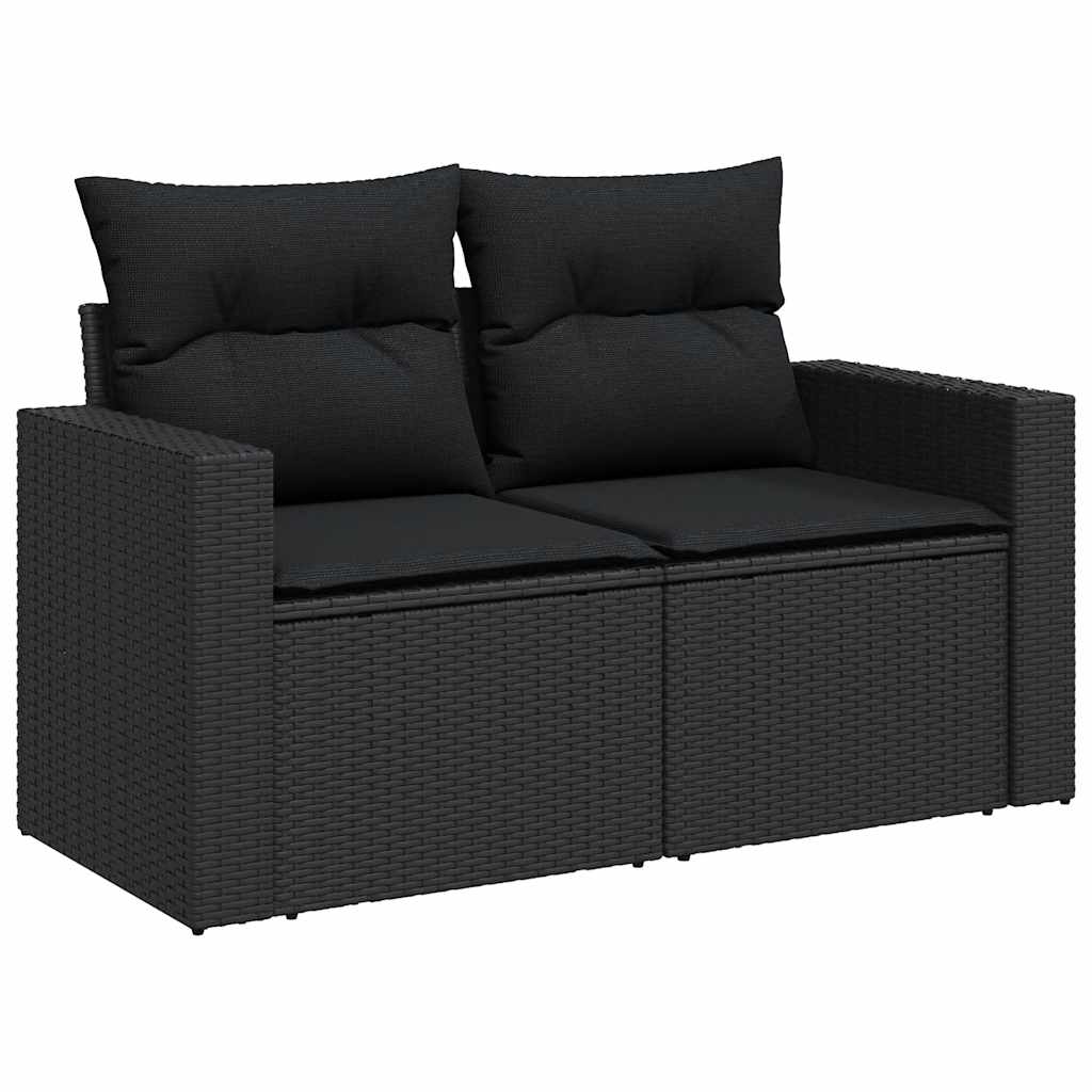 6-delige Loungeset met kussens poly rattan zwart is nu te koop bij PeponiXL, paradijselijk wonen!