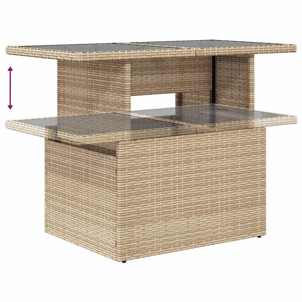 7-delige Loungeset met kussens poly rattan beige is nu te koop bij PeponiXL, paradijselijk wonen!