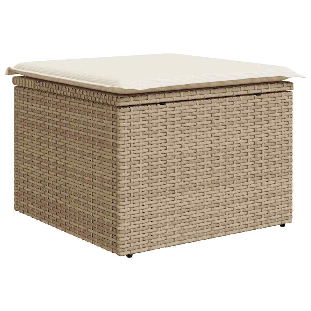 9-delige Loungeset met kussens poly rattan beige is nu te koop bij PeponiXL, paradijselijk wonen!